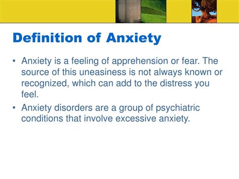 anxiety definition psychology